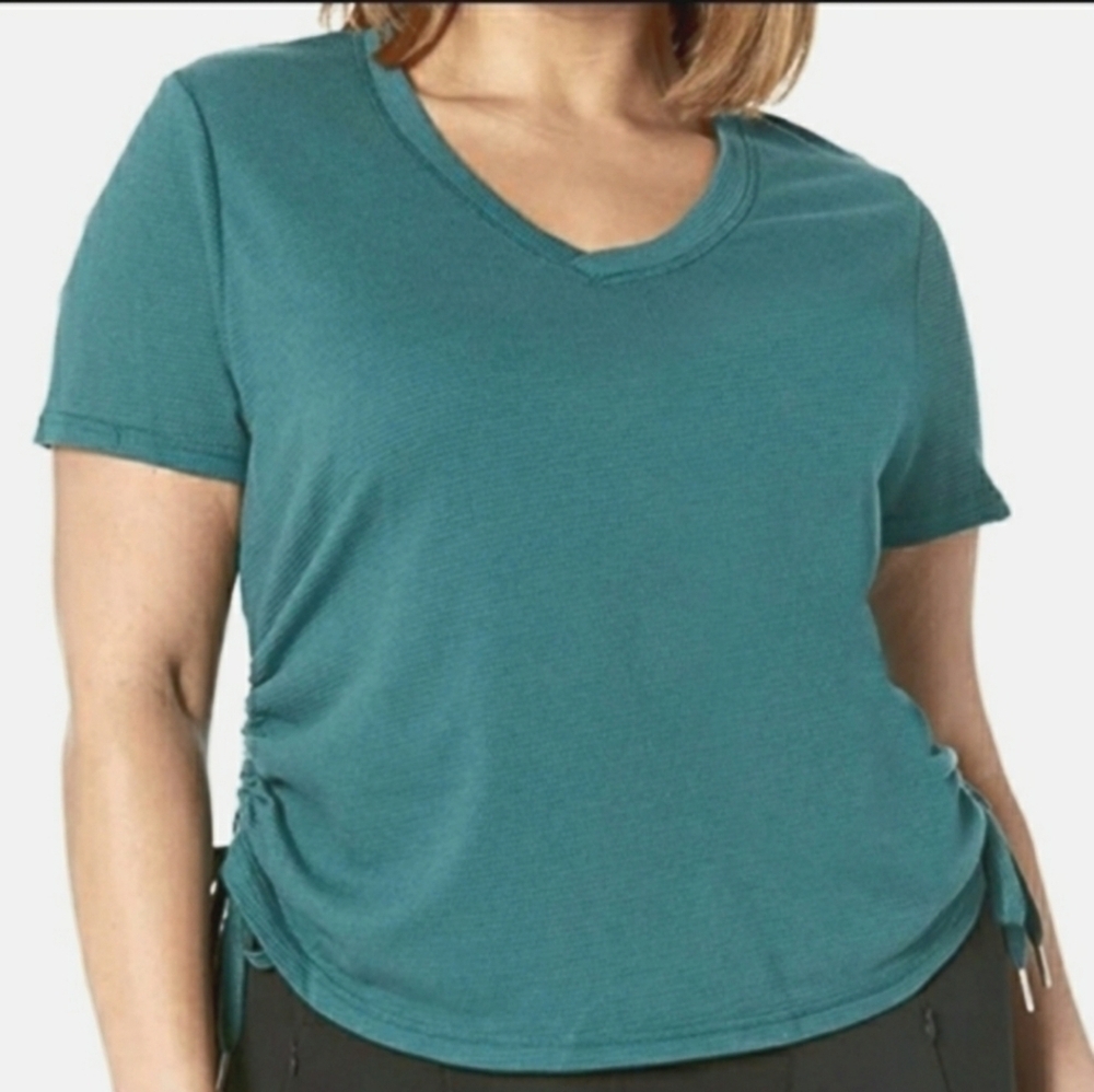 Calvin Klein Performance Plus Size Top W/ Adjustable Side Tie Detail